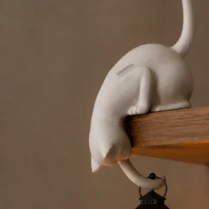 Vereba Cat Shelf Lantern - White product photograph showing the physical Vereba branding.