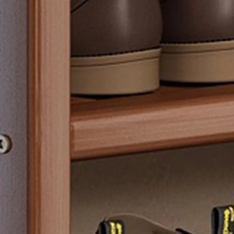 Detail of the walnut shelf surface