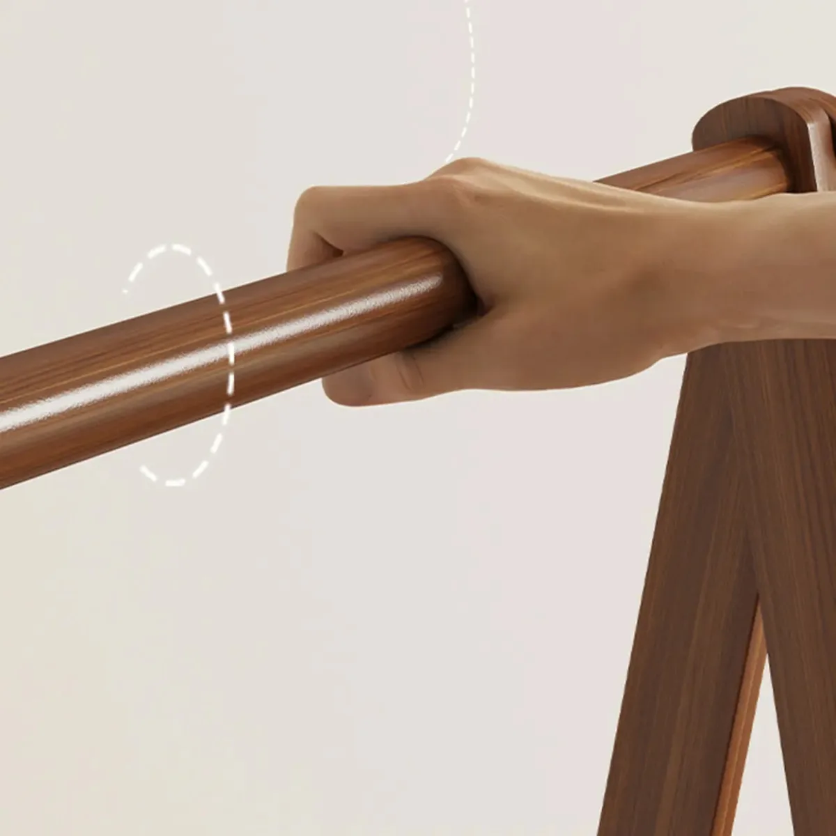 Detail of the nut brown frame joint