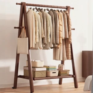 Vereba Folding Beech Clothes Rail - Nut Brown, 31.5 in product photograph showing the physical Vereba branding.